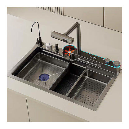 Fregadero de cocina inteligente DOLPHIN SINK, gris 75×46×22 cm