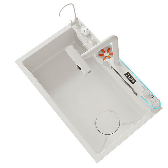 Fregadero de cocina inteligente DOLPHIN SINK, blanco 75×46×22 cm